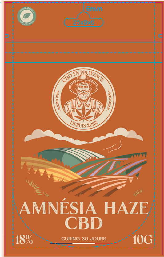 🌿Fleur de CBD Amnesia Haze 18% – 10 grammes